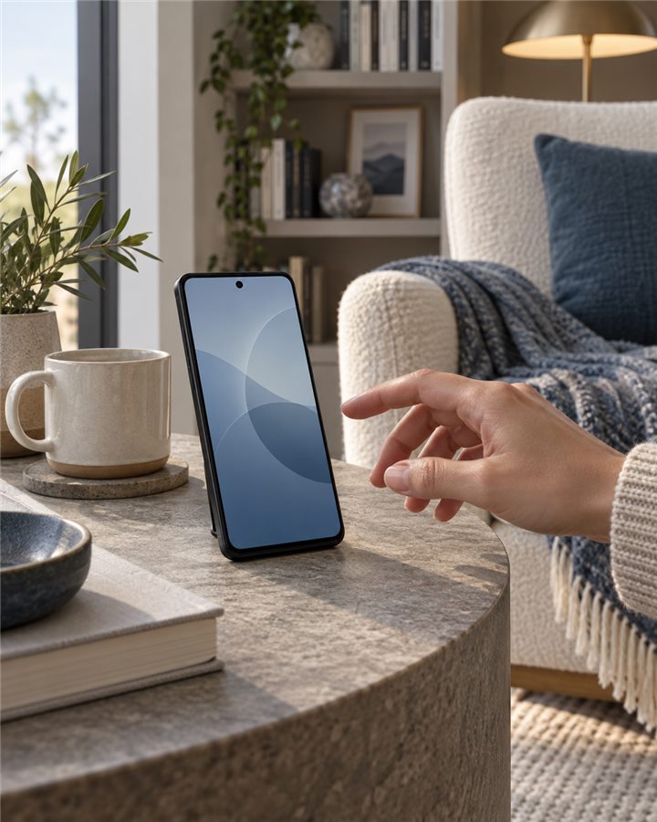 Android手机放在家中桌面,适合阅读老王加速器安卓安装准备说明